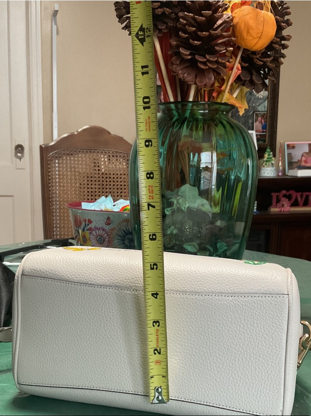 Coach Rowen Cream Leather Doodle Satchel with Floral and Butterfly Accents - Picture 12 of 13